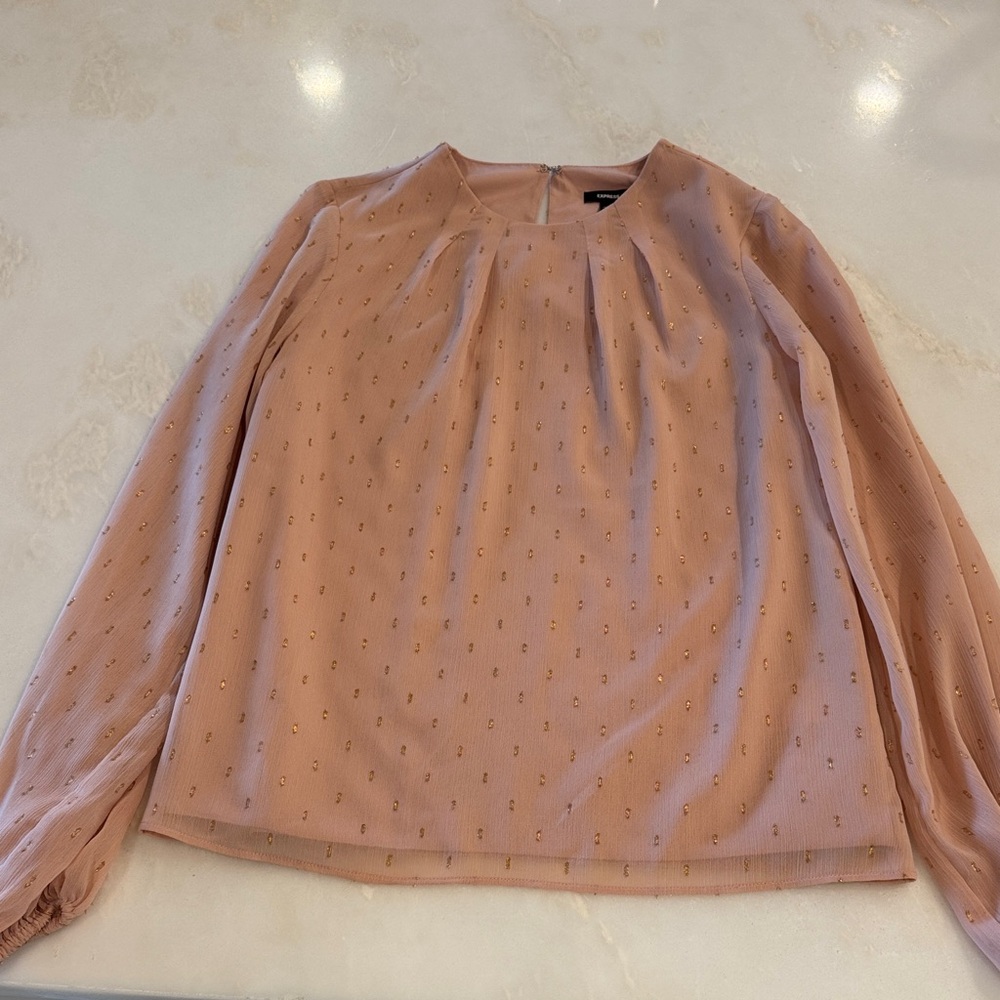Express Blush Pink and Gold Blouse